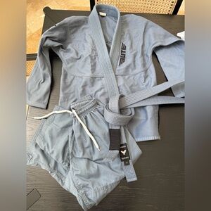 Elite Grey Brazilian Jiu-Jitsu Gi with Drawstring Shorts
